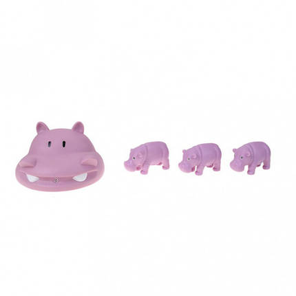 Гумова іграшка для купання малюків пищалка METR + "Тварина", 4шт/упк., B-331, фото 1