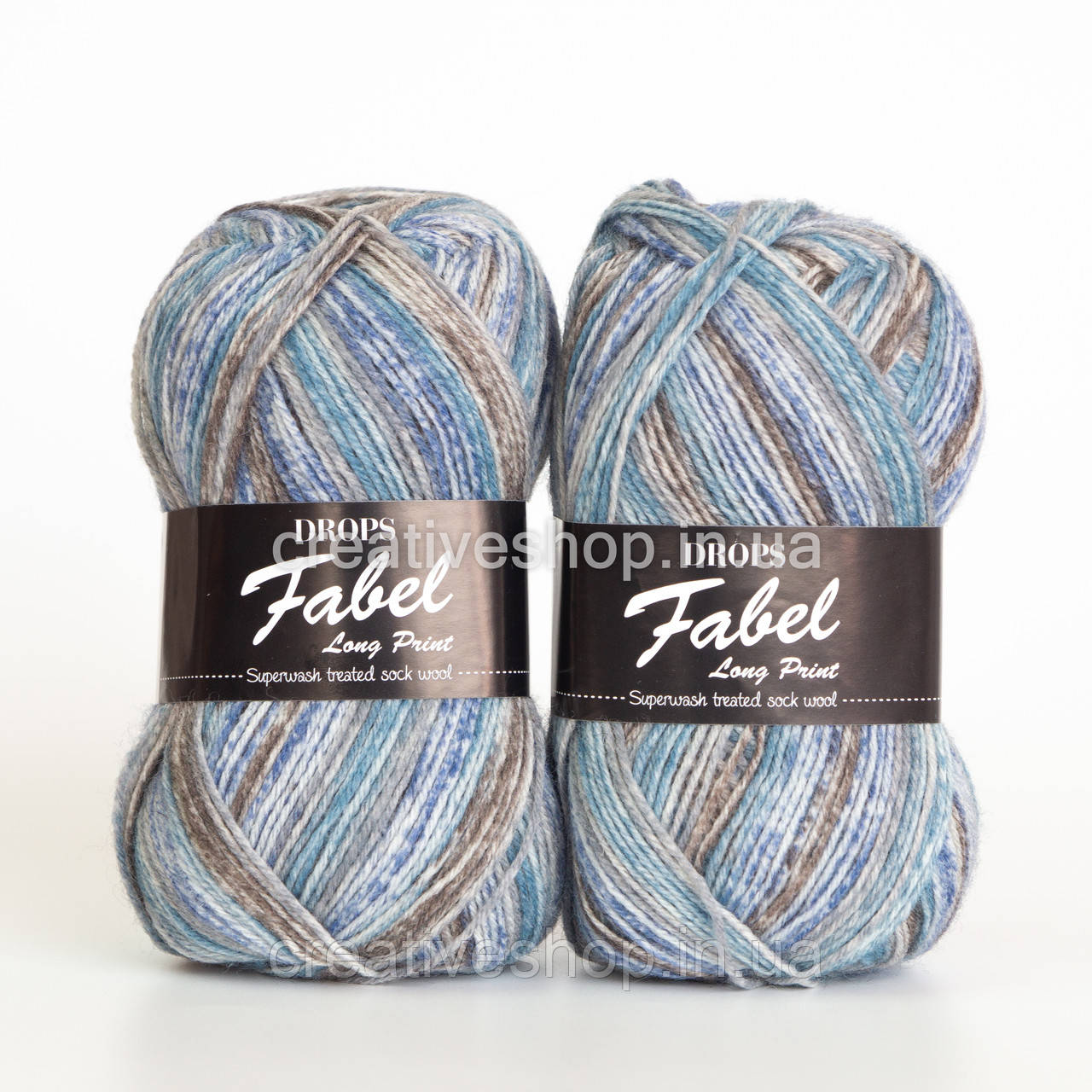 Пряжа Drops Fabel Long Print (колір 604 ocean view)