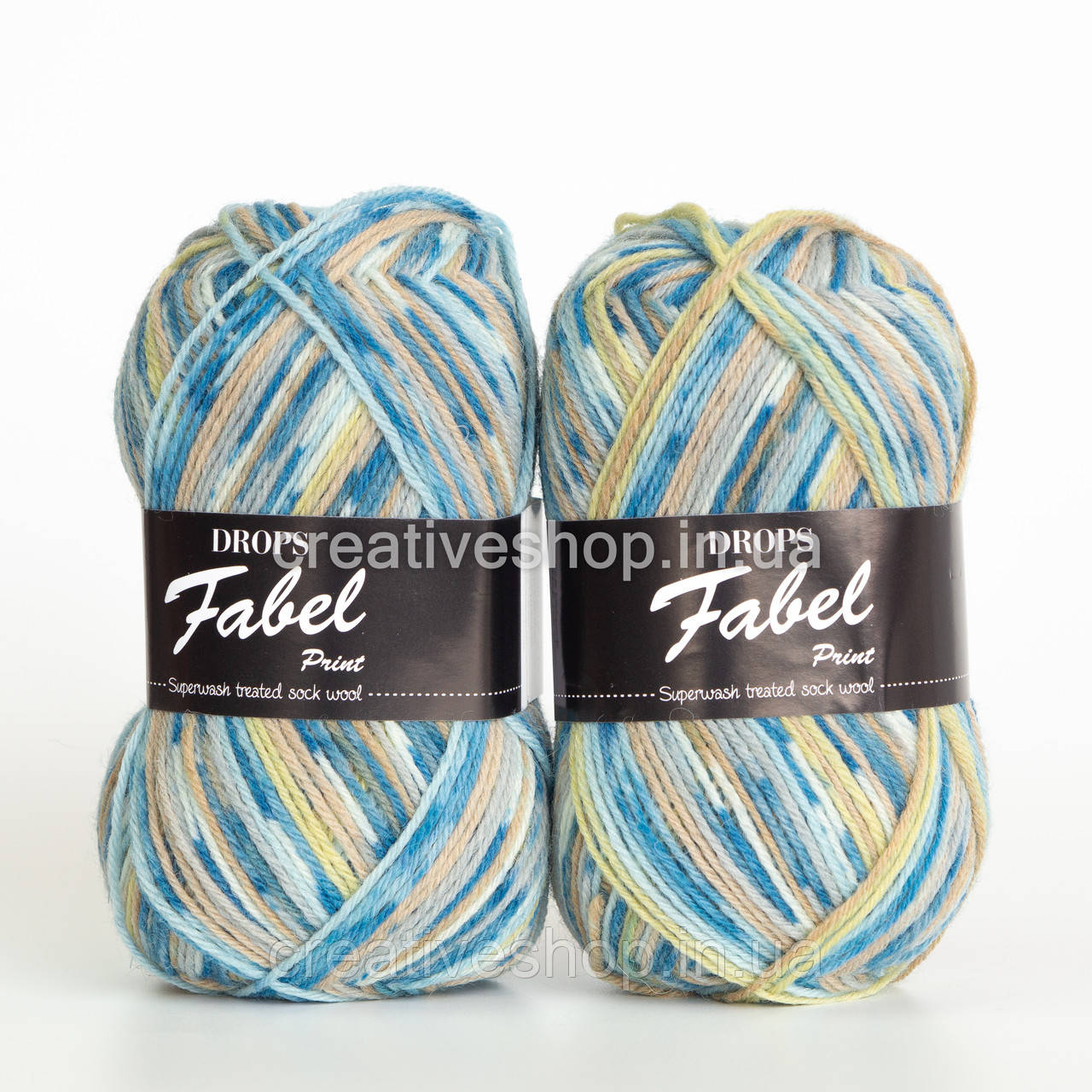 Пряжа Drops Fabel Print (колір 910 sea mist)