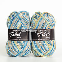 Пряжа Drops Fabel Print (колір 910 sea mist)