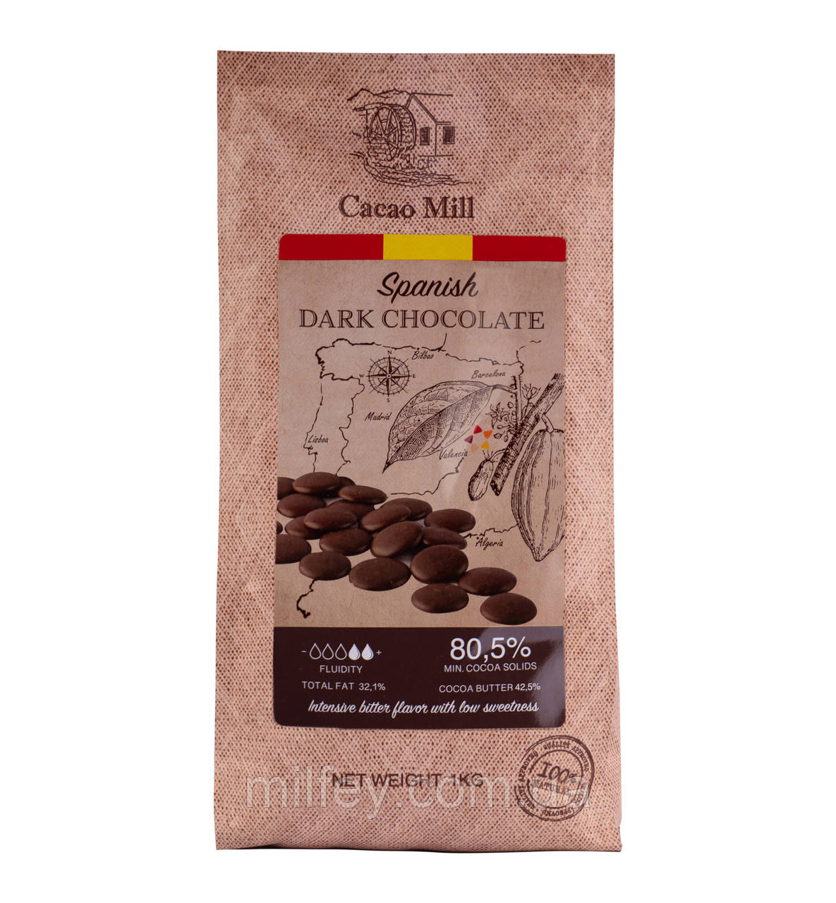 Чорний шоколад 80,5% Natra Cacao Іспанія 1 кг