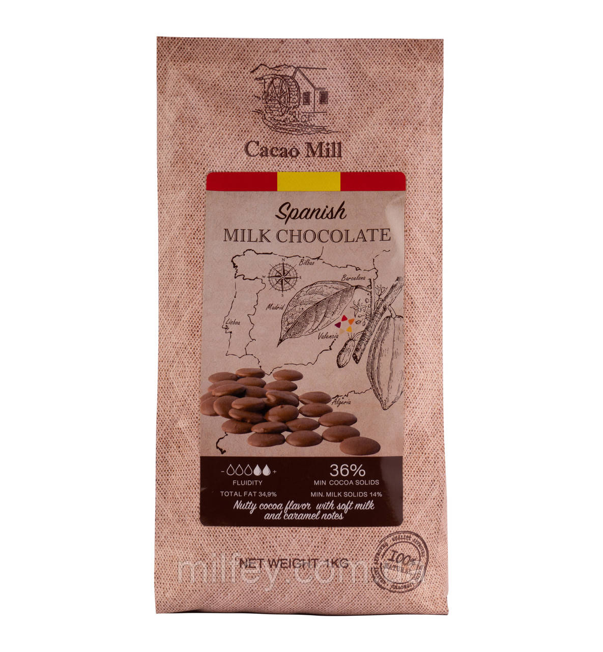Молочний шоколад 36% Natra Cacao 1 кг