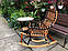 Крісло-гойдалка з ротанга та столик, фото 4