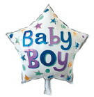 Шар фольгированный Звезда "Baby Boy звёзды". Размер: 18"(45см).