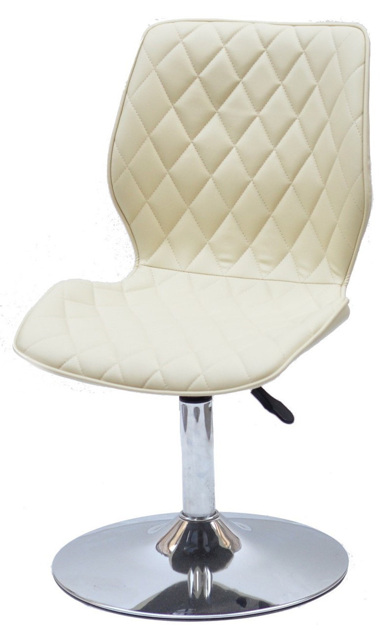 Стілець Nolan (Нолан) CH-BASE шкірозамінник бежевий 1017, хромована опора-блин, фото 1