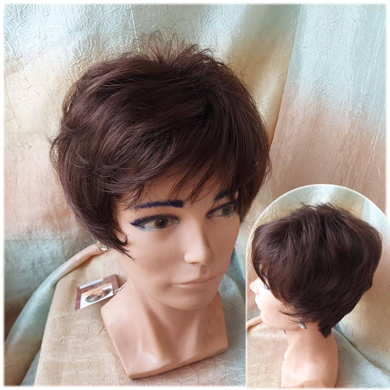 Перука коротка термоволокна каштанова TR MADREN-33, фото 1