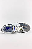 Чоловічі / жіночі кросівки New Balance 327 Grey White, сірі замшеві кросівки нью беленс беланс 327 NB 327, фото 4