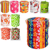 Кошик для іграшок M 1302 (50 шт.) діам.45 см, висота48 см, кришка-молан, ручки, мікс-відд, у ляльці,45-45-1см