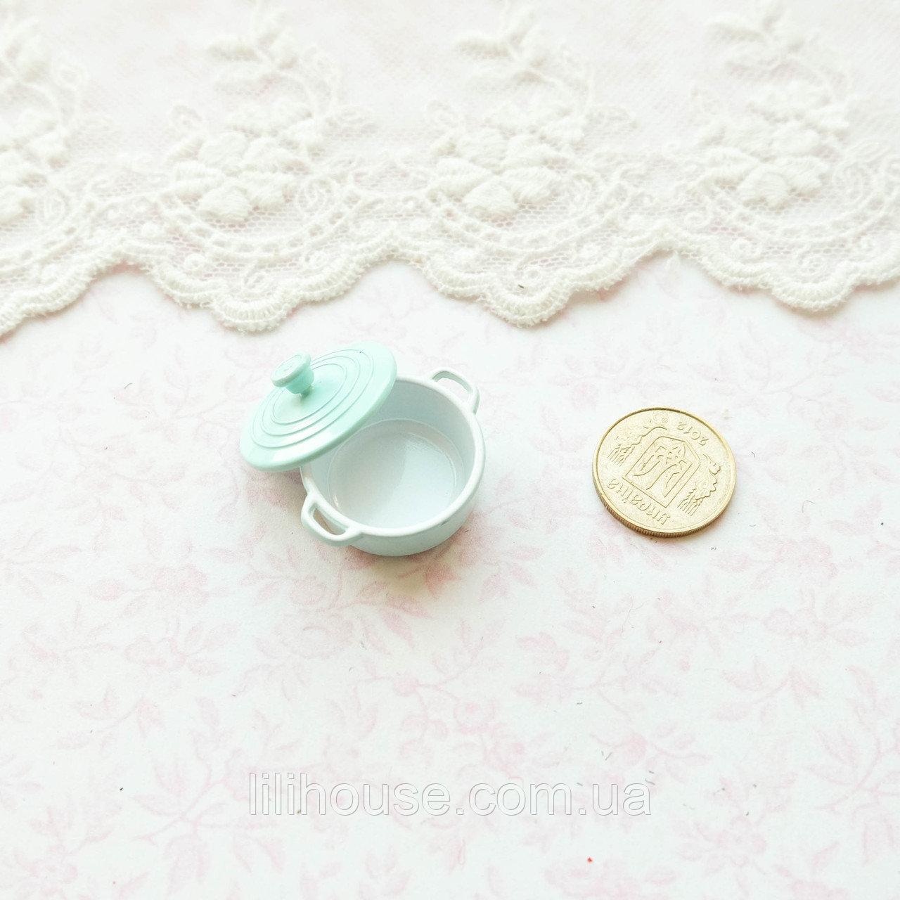 Мініатюрна каструлька керамічна 2.5 см М'ята, фото 1