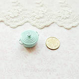 Мініатюрна каструлька керамічна 2.5 см М'ята, фото 2