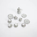 1:12 Мініатюра Чайний Набір Керамічної Посуд Квіти Чорний Контур із зеленим, фото 2