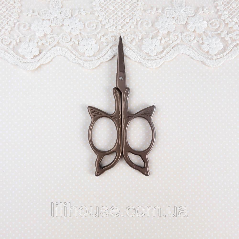 Ножиці для рукоділля та вишивки Метелик 9 см Бронза, фото 1