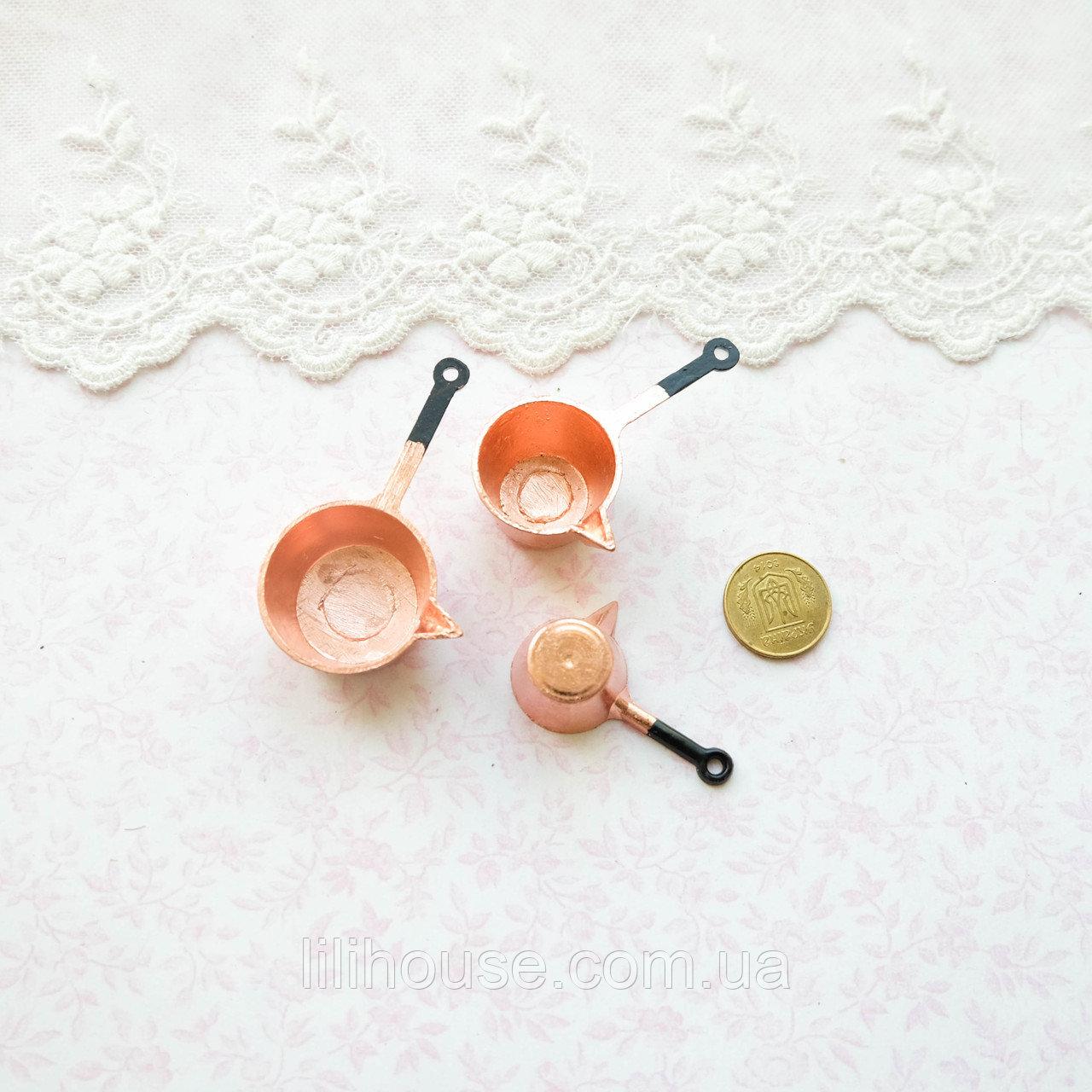 Мініатюрний набір ковшиків ø 2.5-1.7 см Мідь, фото 1