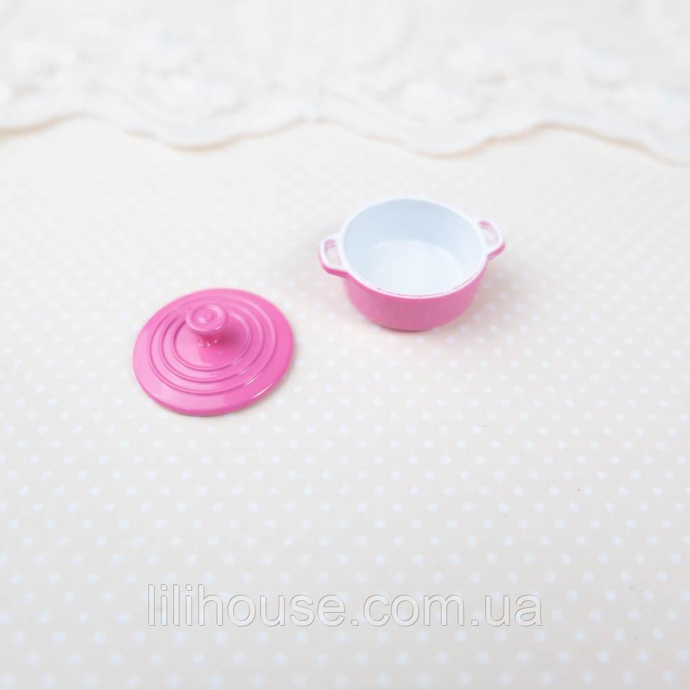 Мініатюрна каструлька керамічна 2.5 см Темно-Рожева, фото 1