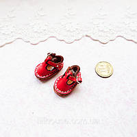 Взуття для ляльки шкіряні сандалики 2.5*1.5 см Червоні