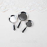 Мініатюрний набір сковорідок ø 3-1.5 см Срібло, фото 3