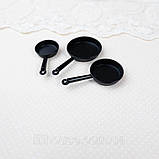 Мініатюрний набір сковорідок ø 3-1.5 см Чорні, фото 3