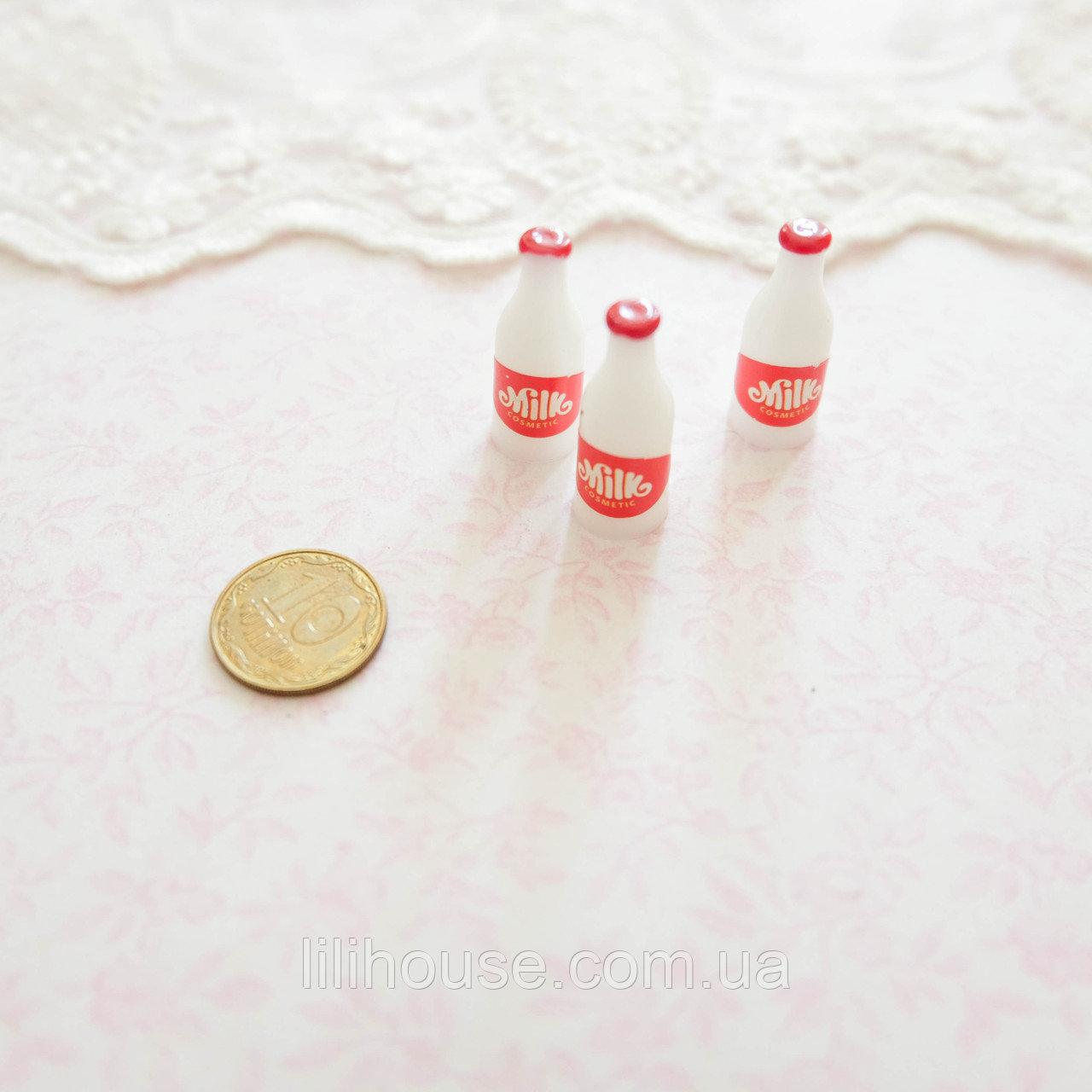 Мініатюрний пляшечка молока 1.5 см Червона, фото 1