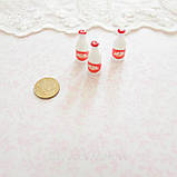 Мініатюрний пляшечка молока 1.5 см Червона, фото 3