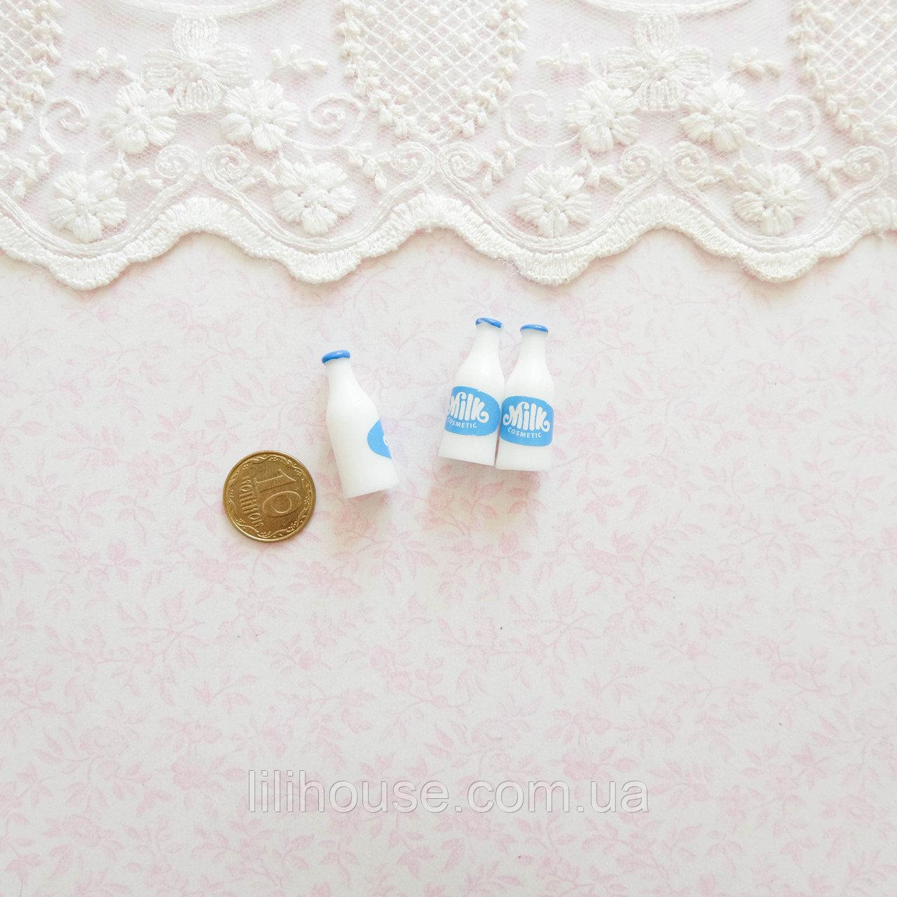 Мініатюрний пляшечка молока 1.5 см Блакитна, фото 1
