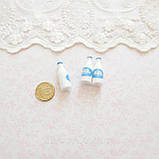 Мініатюрний пляшечка молока 1.5 см Блакитна, фото 2