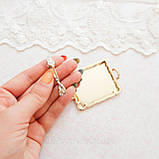 Мініатюрний піднос з щипцями 6.5*5 см Золото, фото 3