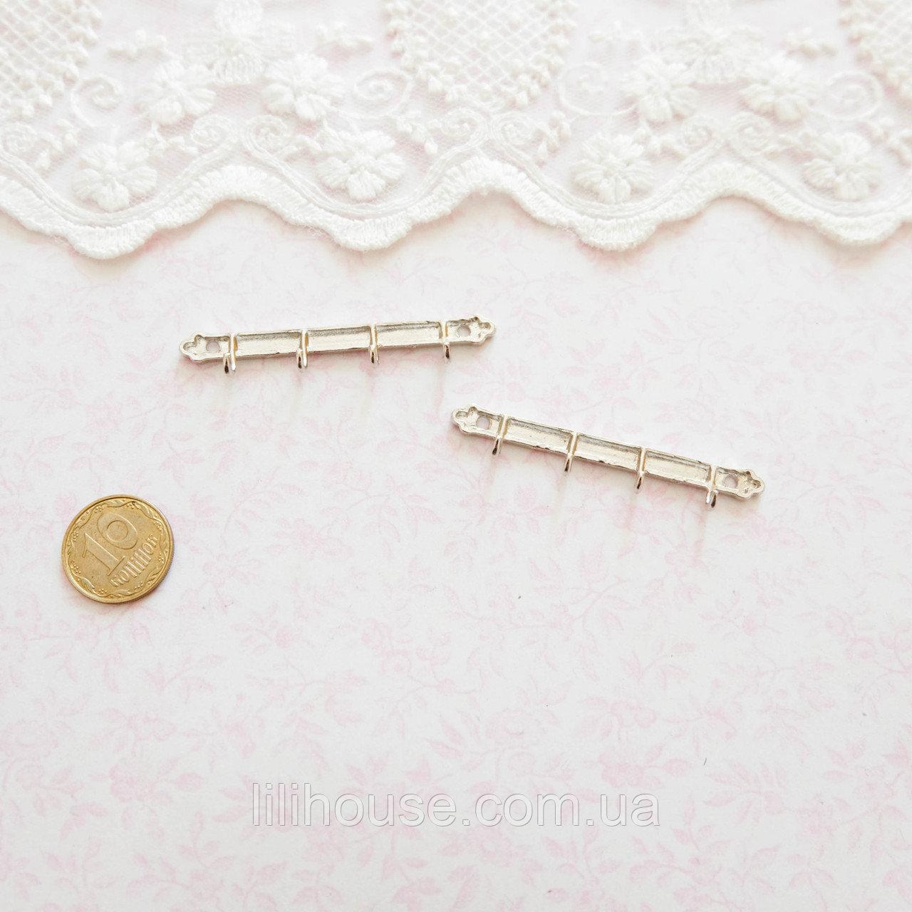 Мініатюрна вішалка 5*0.8 см Срібло, фото 1