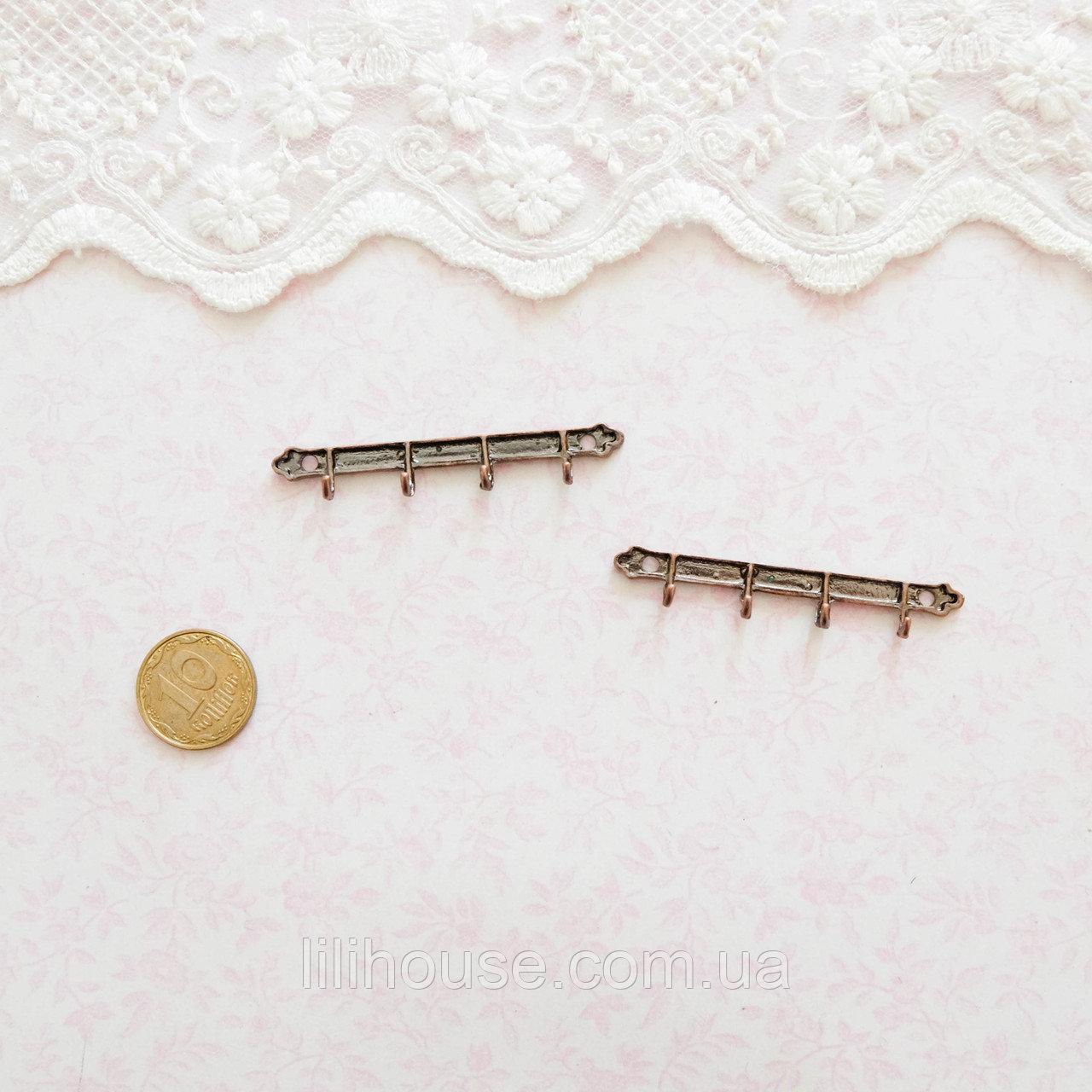 Мініатюрна вішалка 5*0.8 см Бронза, фото 1