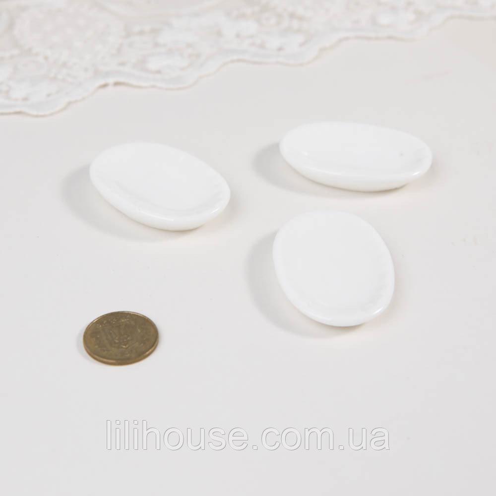 Мініатюрна тарілка з кантом овальна 3.9*2.5 см, фото 1