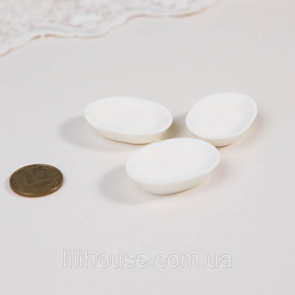Мініатюрна тарілка ребриста овальна міні 2.9*2.1 см, фото 1