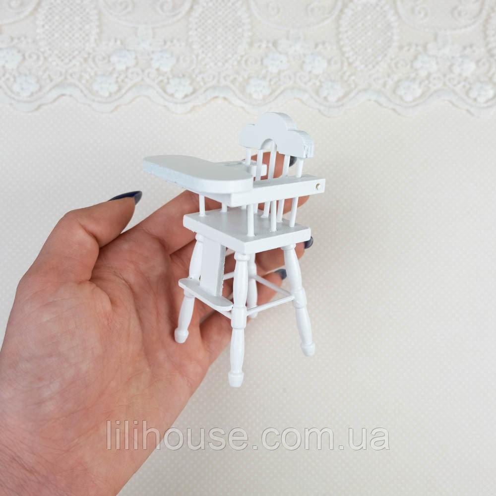 Мініатюрний стілець дитячий високий 10*5.5*5 см Білий, фото 1