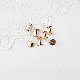 Гвинт для внутрішнього каркасу для саквояжа 10*10 мм Золото, фото 2