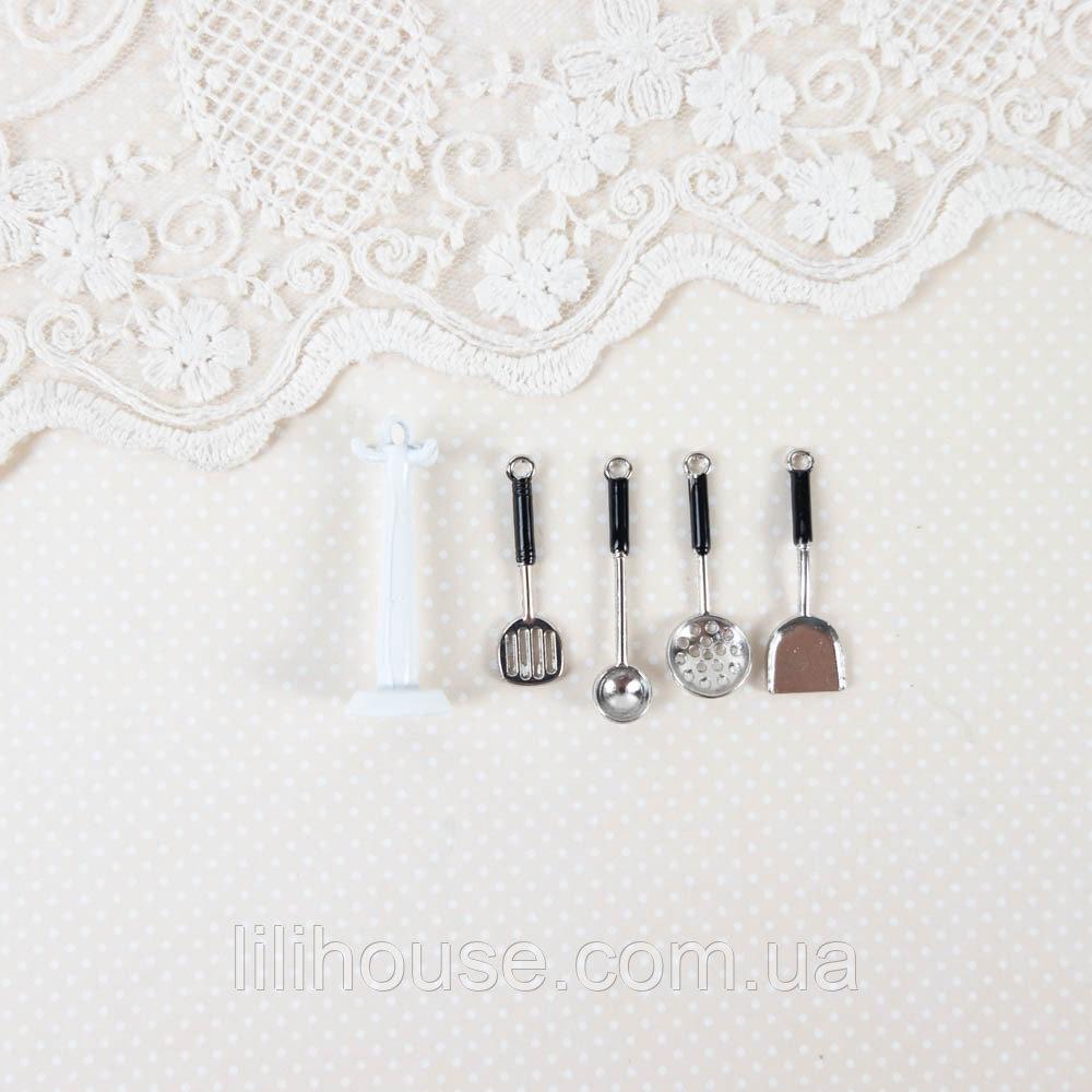 Мініатюрний набір кухонного приладдя на підставці Білий, фото 1