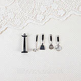 Мініатюрний набір кухонного приладдя на підставці Чорний, фото 3