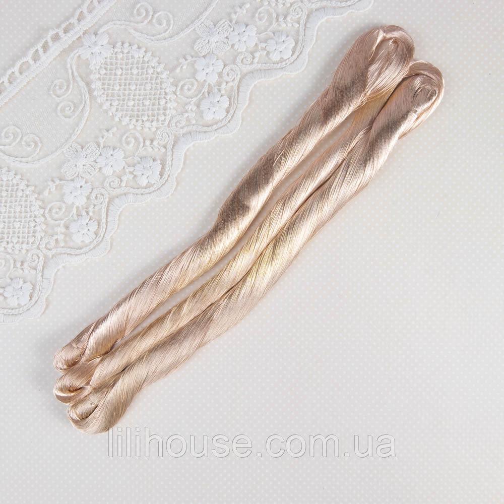 Нитки для вишивки в пасмах металізовані 0.25 мм Рожеве Золото 3 шт, фото 1