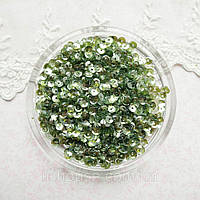 Паєтки Індія 5 мм чашечка 5 г Зелені