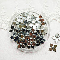 Паєтки Індія 25 мм Квіти Срібло 5 г