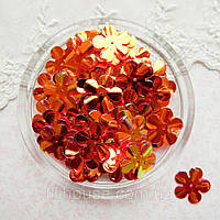 Паєтки Індія 20 мм Квіти Скарлетт 5 г