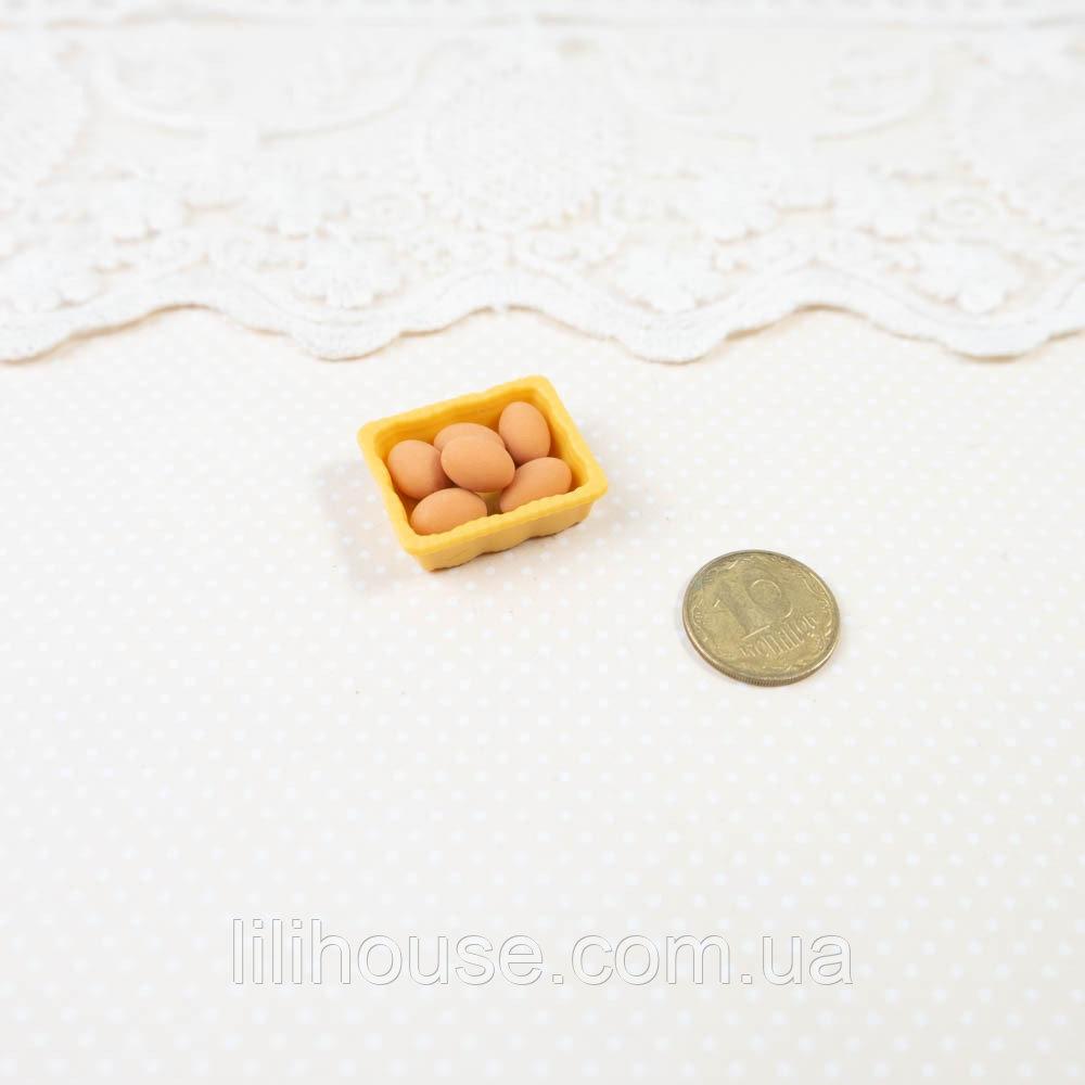 Мініатюрний лоток з яйцями крафт 2.3*1.9 см, фото 1