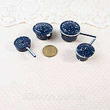 Мініатюрний набір посуду темно-синя в цяточку, фото 2
