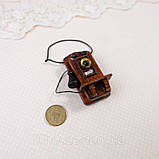 Мініатюрний телефон ретро дерево 5.4 см, фото 2