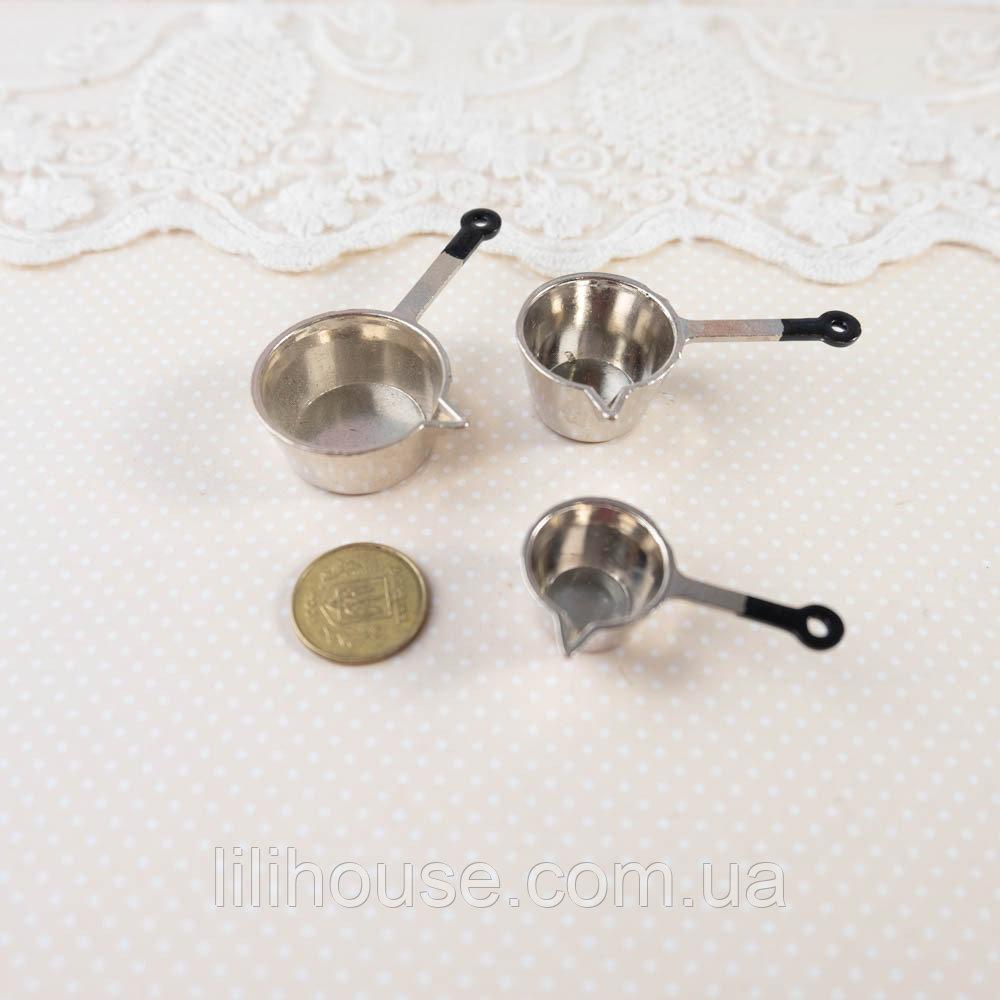 Мініатюрний набір ковшиків ø 2.5-1.7 см Срібло, фото 1