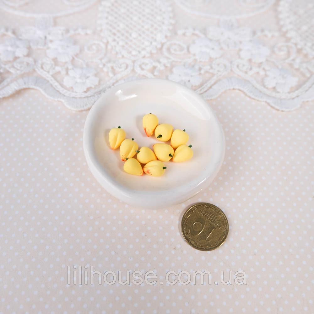 Мініатюрні жовті яблучка 7*5 мм набір 10 шт, фото 1