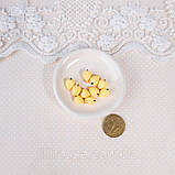 Мініатюрні жовті яблучка 7*5 мм набір 10 шт, фото 2