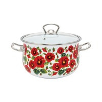 Каструля INFINITY ED-1176  /люкс/cт.кр/20 см / 3.7 л /Червоний мак