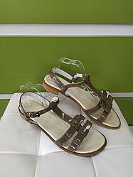 STTOPA Розміри 36-44. Босоніжки великих розмірів шкіряні. 310-3644-28 Кава з молоком