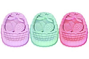 Форма для кексів силіконова пасхальна корзинка з яйцями, 170г