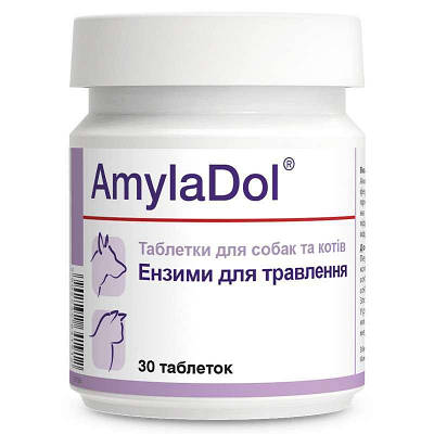 Dolfos AmylaDol 30таб АмилаДол для собак і кішок при порушенні травлення