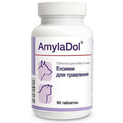 Dolfos AmylaDol 90таб АмилаДол для собак і кішок при порушенні травлення