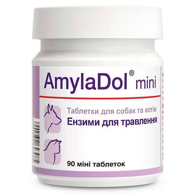 Dolfos AmylaDol mini 90таб АмилаДол міні для собак і кішок при порушенні травлення